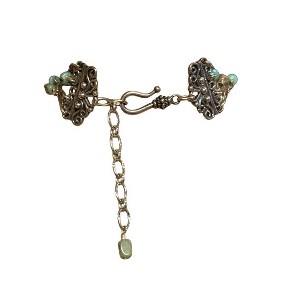 Handmade Sterling Silver & Turquoise 4 Tier Graduating Necklace Statement Vintag - Picture 10 of 10